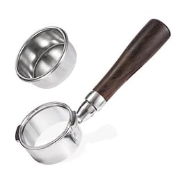 58mm Bottomless Portafilter with Double Shot Filter Basket & Wood Handle product photo